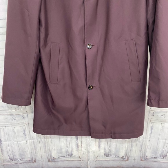 Murano Medium Blue Purple Solid Reversible Trench Coat Lightweight Jacket Button - Picture 5 of 14